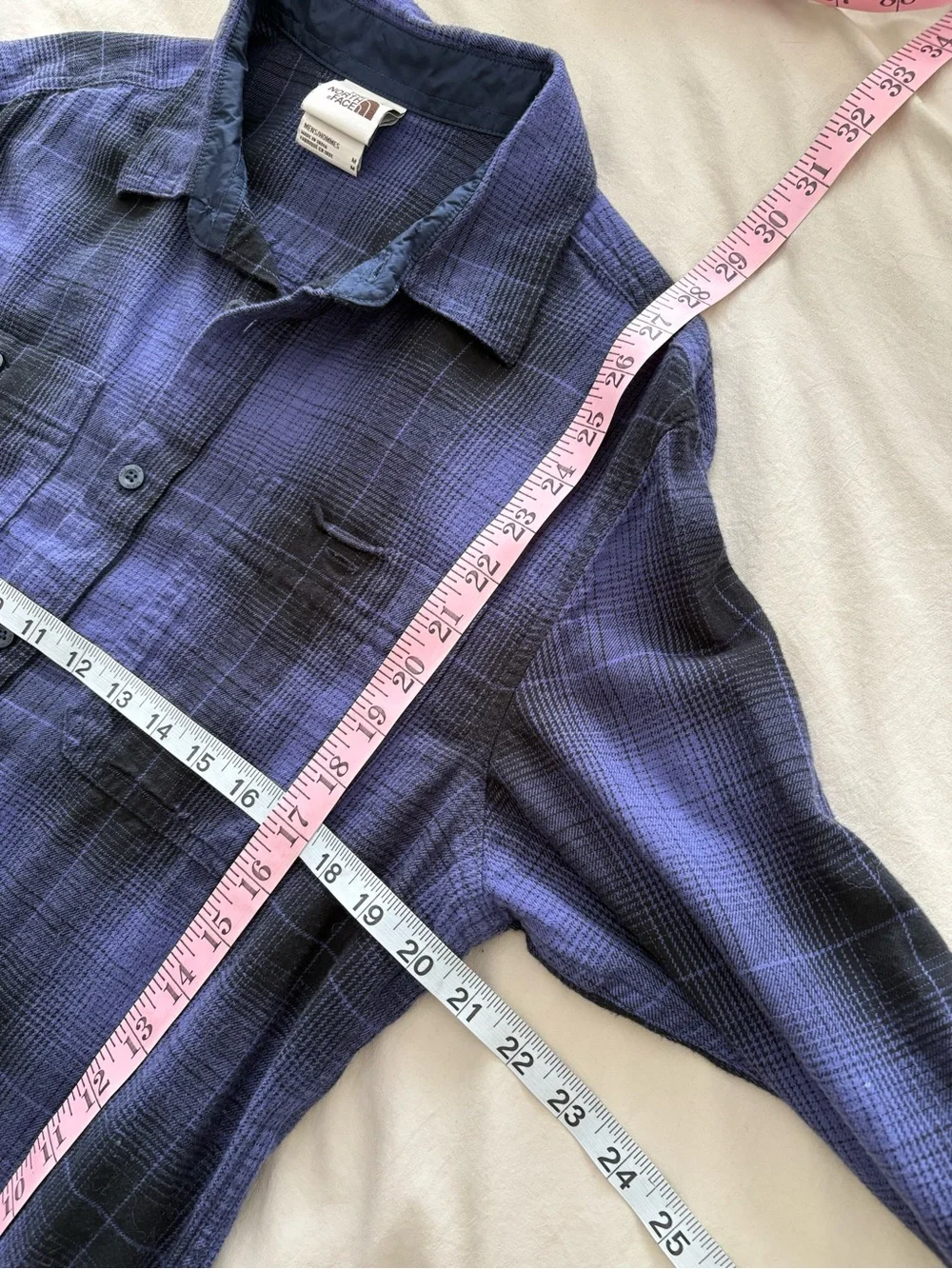 The North Face Mens Purple And Black Flannel Size Medium